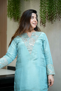 Women's Pink Ankle-Length Salwar Kameez Kurta Casual Party Wear Regular Fit Quick Dry India Pakistan Style Set - Product Image 3