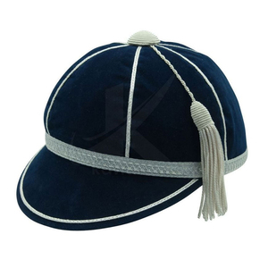 Casquettes de qualité supérieure avec logo personnalisé, design sportif à 5 panneaux, 100% coton, franges dorées, casquette d'honneur - Product Image 5