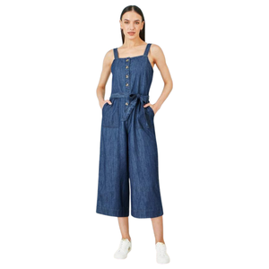 Mono vaquero de moda para mujer, casual, de pierna ancha, venta al por mayor de fábrica - Product Image 3