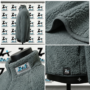 ZhuS International Men's Quarter-Zip <b>Fleece</b> <b>Jacket</b> Thick Sherpa <b>Lining</b> Warm Winter Casual Outerwear Regular Fit Sherpa <b>Jacket</b> - Product Image 4