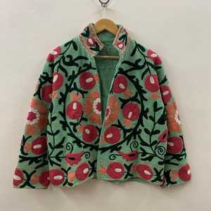 Chaqueta Boho Bordada con Flores, Cuello Mandarín, Manga Larga, Corte Holgado, Bordado a Mano, Lino y Algodón, Vestidos Casuales de Primavera - Product Image 2
