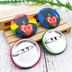 Insigne de bouton en étain de forme ronde avec logo personnalisé en gros, Marktex - Product Image 5