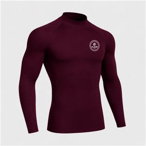 Rashguard professionnel pour homme, respirant, anti-UV, col montant, bleu roi, compression intégrale, poids lourd - Product Image 1
