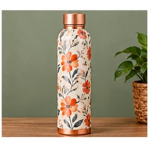 Botella de Agua de Cobre con Diseño de Mandala, Estilo Bohemio, Portátil para Viajes - Product Image 3