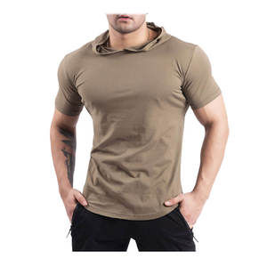 T-shirt de compression 95% polyester avec logo personnalisé, tee-shirt de sport pour homme, vêtements d'entraînement, gym, fitness, course à pied - Product Image 2