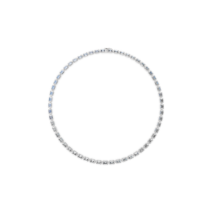 Collar de Cadena de Oro Blanco Sólido de 14K con Diamantes de Laboratorio de Corte Esmeralda, 36.3 CT Calibrados, Corte Escalonado, Certificado IGI, para Boda - Product Image 1