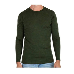 Camiseta de Manga Larga para Hombre, Cuello Redondo, Color Sólido, Tejido de Algodón, Corte Regular, Fabricantes Personalizados, Camiseta Informal de Manga Larga - Product Image 4