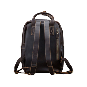 Sac à dos en cuir véritable pour homme, fermeture à boucle, léger, résistant à l'eau, sac pour ordinateur portable d'extérieur - Product Image 4