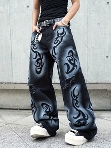 Pantalones Vaqueros Anchos Vintage Desgastados con Agujeros para Hombre y Mujer, Estilo Urbano Holgado con Aberturas de Agujeros Rotos - Product Image 5