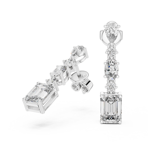 Exclusivo Juego de Pendientes Colgantes para Mujer en Oro Blanco de 18K con Baño de Rodio, Diamantes Cultivados en Laboratorio de Corte Mixto de 2.8CT para Uso Diario en la Oficina y Eventos Glamurosos - Product Image 1