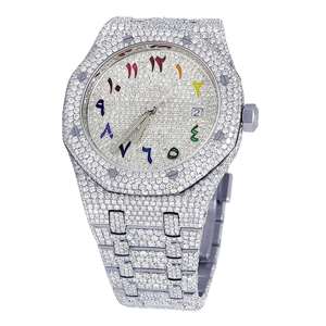VVS1 White Moissanite Diamond Mechanical ETA Automatic <b>Watch</b> Adults 40MM Stainless Steel Full Bust <b>Case</b> Luxury Water Resistant - Product Image 2
