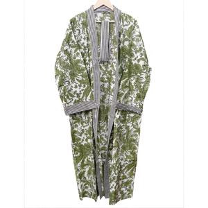 Bata Kimono Moderna Transpirable con Cuello en V y Cierre de Cinturón, de Secado Rápido, Larga, con Estampado de Bloques, Ropa de Dormir Casual - Product Image 5