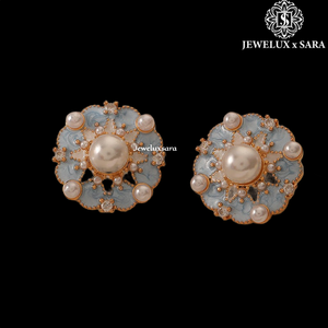Elegant Round Cut Moissanite Diamond <b>Earrings</b> with White Gold Plating Bridal Jewelry for Engagement and Anniversary Use - Product Image 4