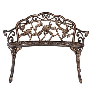 Panchina da Giardino in Alluminio Pressofuso da 98 cm, Sedia Decorativa per Cortile e Parco - Product Image 2