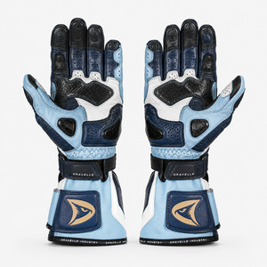Gants de course unisexes en cuir respirant à doigts complets, avec protection de la paume et fermeture auto-agrippante, pour moto – Vente chaude - Product Image 2