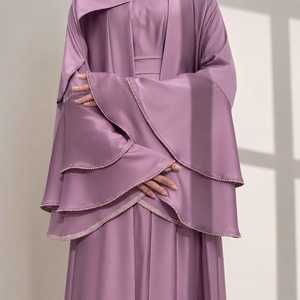 Ensemble Abaya Modeste Nida Respirant Coupe Ample pour Femme – Ensemble Premium 3 Pièces avec Robe Intérieure Ouverte et Hijab Assorti – Tenue Islamique Élégante - Product Image 3