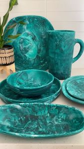 Modern Resin Pitcher Turquoise Eco-Friendly Dishwasher Safe Wine & Beer <b>Drink</b> <b>Jug</b> for Home Party Use - Product Image 3
