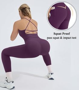 Women Fashion Performance <b>Leggings</b> Tummy <b>Control</b> High Waist Sports Bra Crossback Support Quick Dry Running Yoga Gym Activewear - Product Image 3