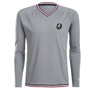 Gray <b>Long</b> <b>Sleeve</b> V Neck <b>Golf</b> Pullover Shirt Men's Performance Sports <b>Top</b> Outdoor Training Wear Casual Athletic Apparel for <b>Golf</b> - Product Image 1
