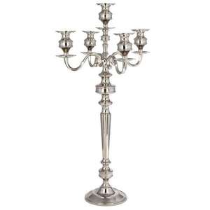 Candélabre antique en métal à 3 bras avec 2 porte-bougies coniques, forme haute, pour la décoration de table de mariage ou de maison, Noël - Product Image 4