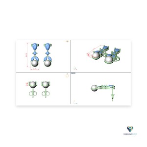 Pendientes de Oro Blanco de 18K con Diamantes Cultivados en Laboratorio en Forma de Pera y Marquesa de 1.63 CT - Product Image 4