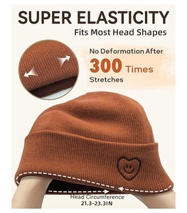 Manufacturer Beanie <b>Cap</b> Casual Lightweight Stylish <b>Winter</b> Hat High Quality Custom Logo 3D Embroidery Breathable Waterproof - Product Image 3