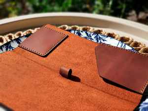 Tarjetero de Cuero Genuino Colorido de Lujo Hecho a Mano, Funda para Billetes de Cuero Real Teñida a Medida, Vibrante, Cafes LBH-0238 - Product Image 2