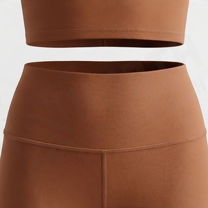 Customized Color Block Sleeveless Crop <b>Top</b> <b>Cross</b> Stripped Back Long Legging Womens Two Piece Yoga Set Fitness Apparel - Product Image 5