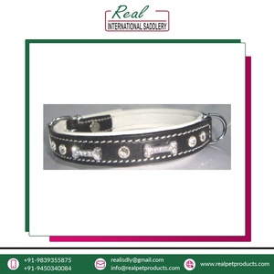 Top Premium qualité luxe Style 100% cuir véritable chien cou collier motif Animal Rivet meilleur prix du marché accessoires pour animaux de compagnie - Product Image 2