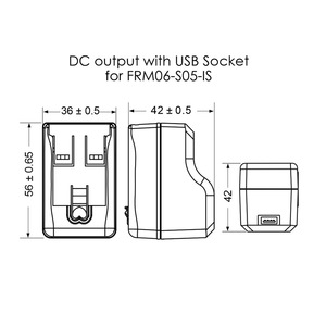 6W USB Medical Power <b>Adapter</b> Interchangeable <b>Plug</b> with 2xMOPP Compliance 5V 1.20A US, <b>EU</b>, UK, AU, CN, JP - Product Image 3