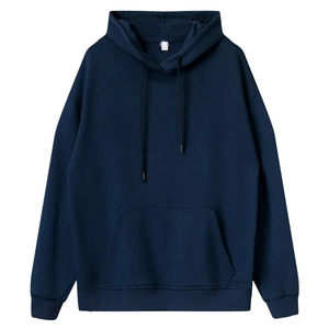 Men's Oversized Cream Hoodie Solid Color Cotton French Terry Casual Hooded Sweatshirt with Front <b>Pocket</b> Autumn Wear - Product Image 4