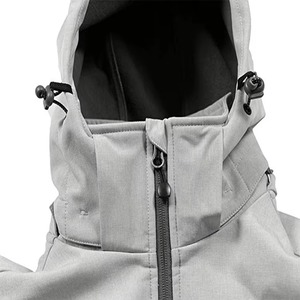Veste softshell pour homme, imperméable, coupe-vent, à capuche, doublée en polaire, pour la randonnée et le camping, gris clair - Product Image 6