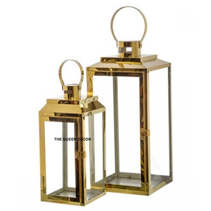 Vintage Style Hanging <b>Lantern</b> Modern Design <b>Gold</b> <b>Lantern</b> Metal Candle <b>Lanterns</b> for Home & Hotels Decorative - Product Image 6