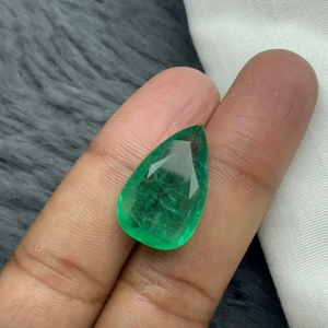 Esmeralda Natural de Zambia de Alta Calidad, Corte Pera, Verde, Gema Suelta para Anillo, Colgante, Joyería - Product Image 1