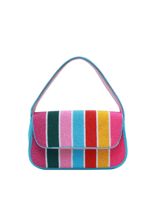 Bolso de Hombro Bohemio Bordado con Patrón Geométrico, Bolso de Mano para Mujer con Correa Única, para Todas las Temporadas - Product Image 4