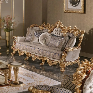 Juego de Sofás de Madera de Teca de Lujo Prestige Palace, Tallados a Mano, Tradicionales, Tapizados, para Sala de Estar - Product Image 4