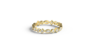 18K Gold Bezel Set Multi Shape Diamond Eternity Band Marquise Princess Round Cut Diamond <b>Ring</b> <b>Stacking</b> <b>Ring</b> Jewelry for Women - Product Image 1