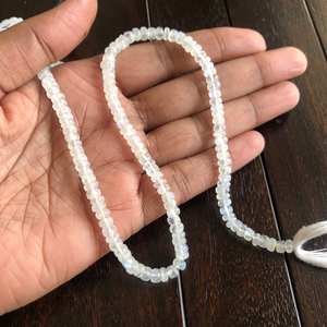 Cuentas de Piedra Lunar Arcoíris Natural, Lisas y Redondas, para Joyería, Hilo de Piedras Sueltas de Alta Calidad - Product Image 3