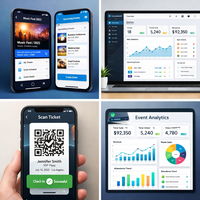 App Mobile per Gestione Eventi con Pannello di Controllo Admin, Gestione Biglietteria, Gestione Ospiti, Integrazione Fornitori e Aggiornamenti in Tempo Reale