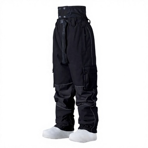 Pantalones de Esquí Unisex Impermeables y Cortavientos 10,000mm, Negros, de Poliéster, con Cordón Ajustable, para Deportes de Invierno al Aire Libre - Product Image 3