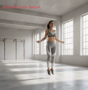 Corde à sauter rose en PU avec poignées blanches, longueur 2,5 m, corde à sauter simple portable pour l'exercice à domicile, équipement de fitness unisexe - Product Image 5