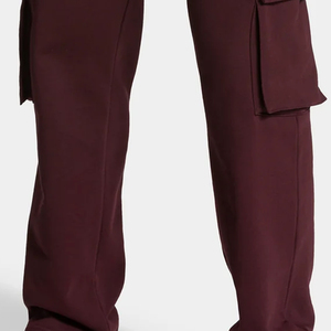 <b>Men's</b> Burgundy Cargo Pants Canvas Breathable <b>Elastic</b> <b>Waist</b> Drawstring Multiple Pockets <b>Casual</b> Lightweight Cotton Autumn Style - Product Image 3