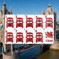 London Calling – Ensemble de Mahjong américain en acrylique à 5 couches, thème britannique, avec tuiles Bus Rouge, Big Ben et Théière, 160 pièces pour le divertissement