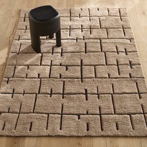 Tapis Beni Ourain 100% laine noué à la main – Tapis berbère marocain géométrique shaggy fait main, taille personnalisée, vente en gros - Product Image 4
