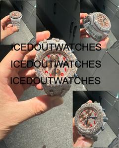 Montre mécanique pour homme personnalisée avec boîtier en acier inoxydable, cadran en verre, accents de diamants Moissanite VVS - Product Image 2