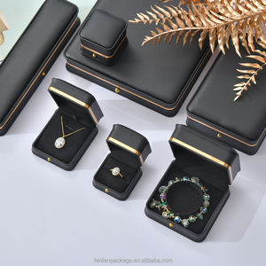 黑色批发首饰盒精美奢华首饰盒包装结婚戒指项链手链盒珠宝包装 - Product Image 1