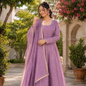 Ensemble pantalon et robe Soft NC Moss Butty avec dupatta à bordure en dentelle, entièrement cousu, fabricant grossiste - Product Image 6