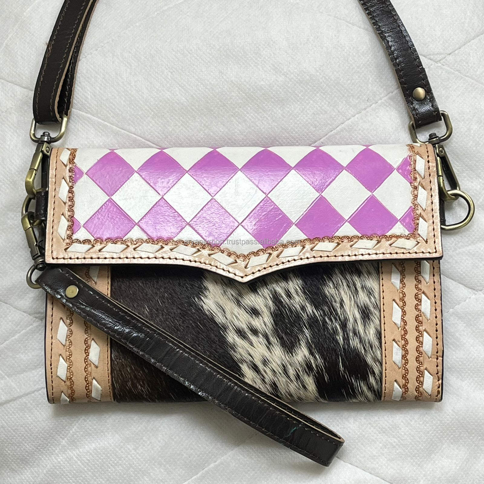 White & Purple Checkered