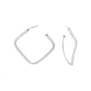 Pendientes de Aro Abiertos Cuadrados Geométricos de Plata de Ley 925 al por Mayor, Joyería Fina, Memoria Jewels - Product Image 4