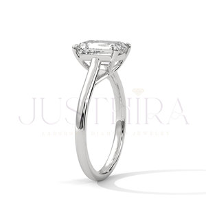 Most Selling Solitaire Emerald Cut Diamond Ring for Everyday Wear Office Use and Elegant Styling <b>Wedding</b> Engagement Ring For He - Product Image 4